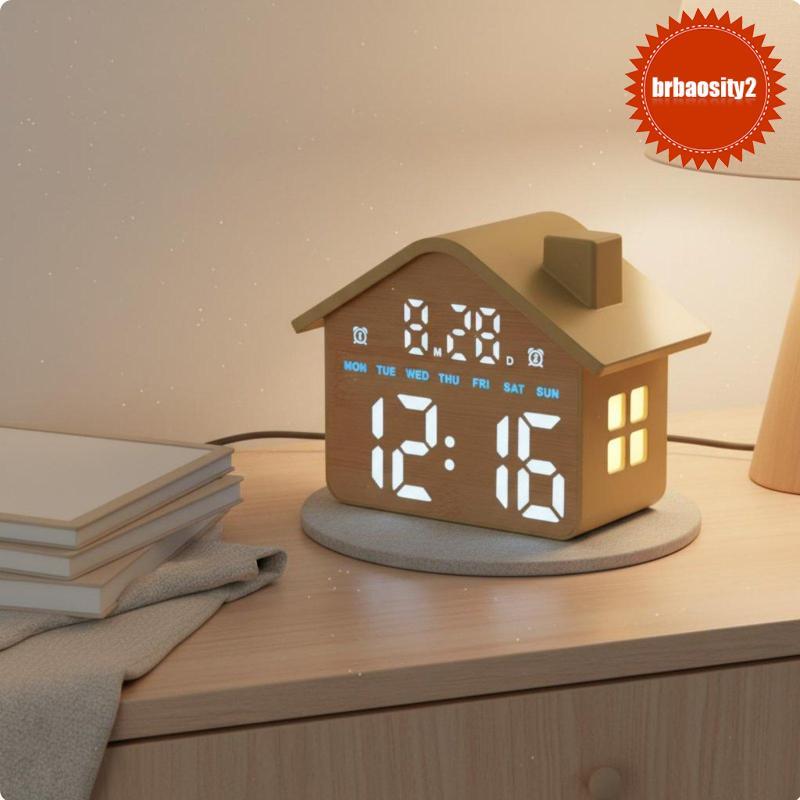 [Brbaosity2] Smart Children Night Relógio LED Display House Decor Despertador Com Luz Suave Para Quarto De Criança