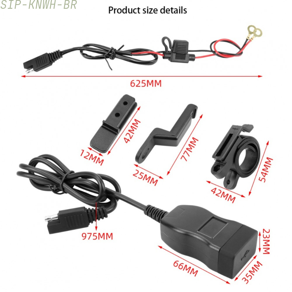 [SIP-KNWH-BR]For qc3.0 Dual USB Waterproof Car Charger with Digital Voltage Readout 12 10 5cm-New In 11-