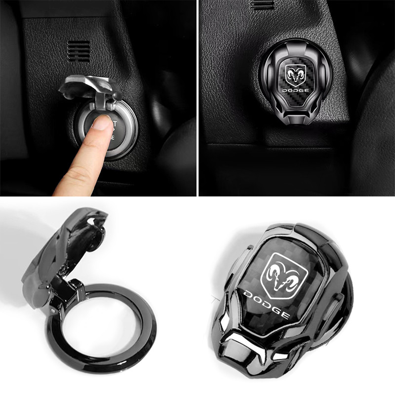 Car One-click Start Protective Cover Interior Button Decoration Sticker For Dodge Caliber Ram 1500 Caravan Charger Grand