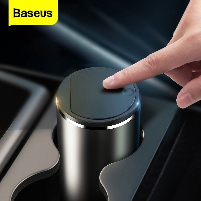 Baseus Car Trash Bin Alloy Garbage Can For Car Dustbin Waste Rubbish Basket Bin Organizer Storage Holder Bag Auto Access