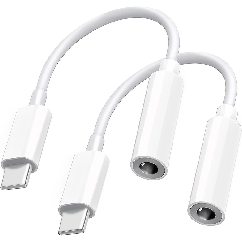 USB C to 3.5mm iPhone 16 Headphone Adapter 2Pack for iPhone 17/16 Pro Max/16 Plus/16e,Type C to Car Jack Aux Audio Dongl