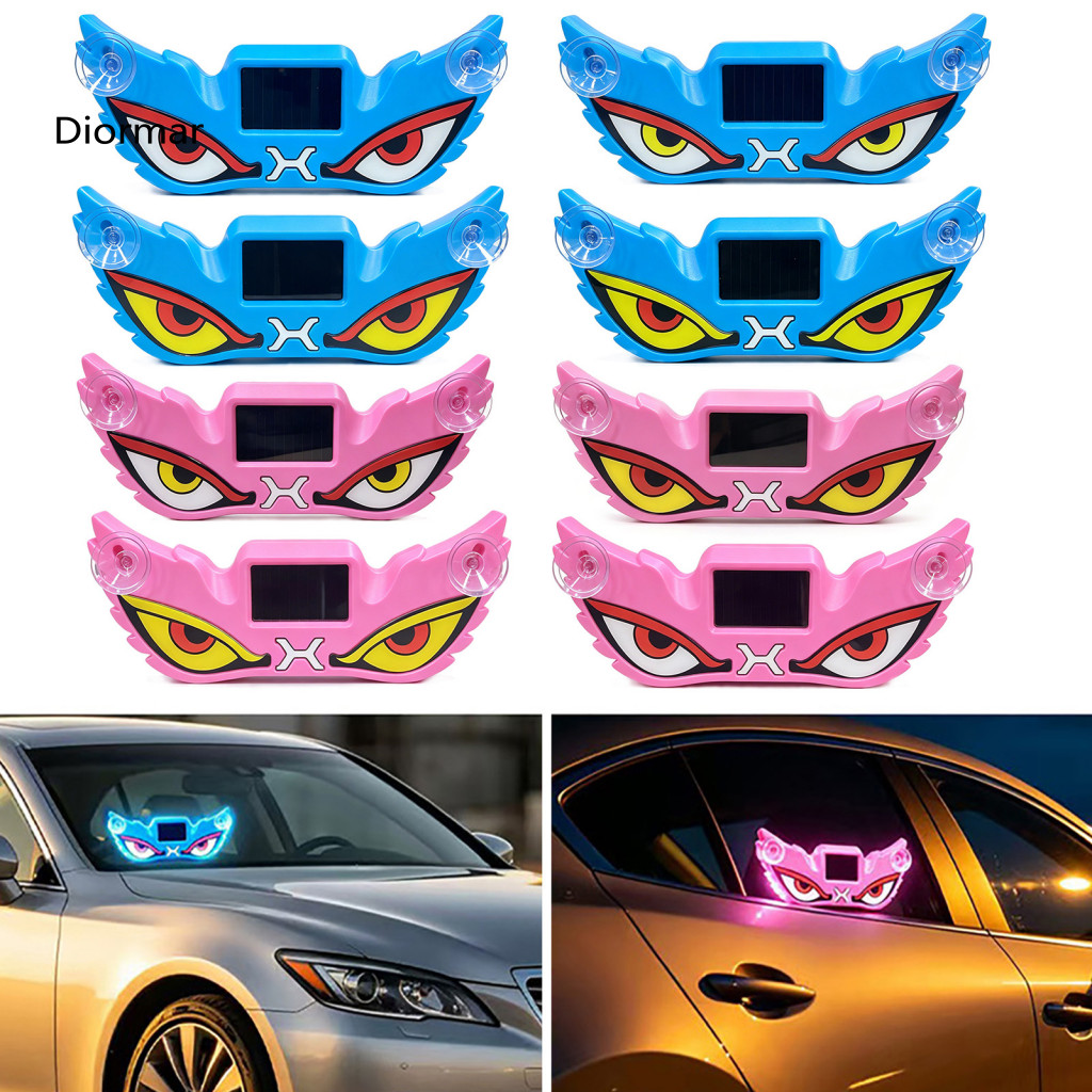 Devil Eye Led Window Light with Suction Cup Demon Solar Rechargeable Car Warning – for Auto for Southeast
