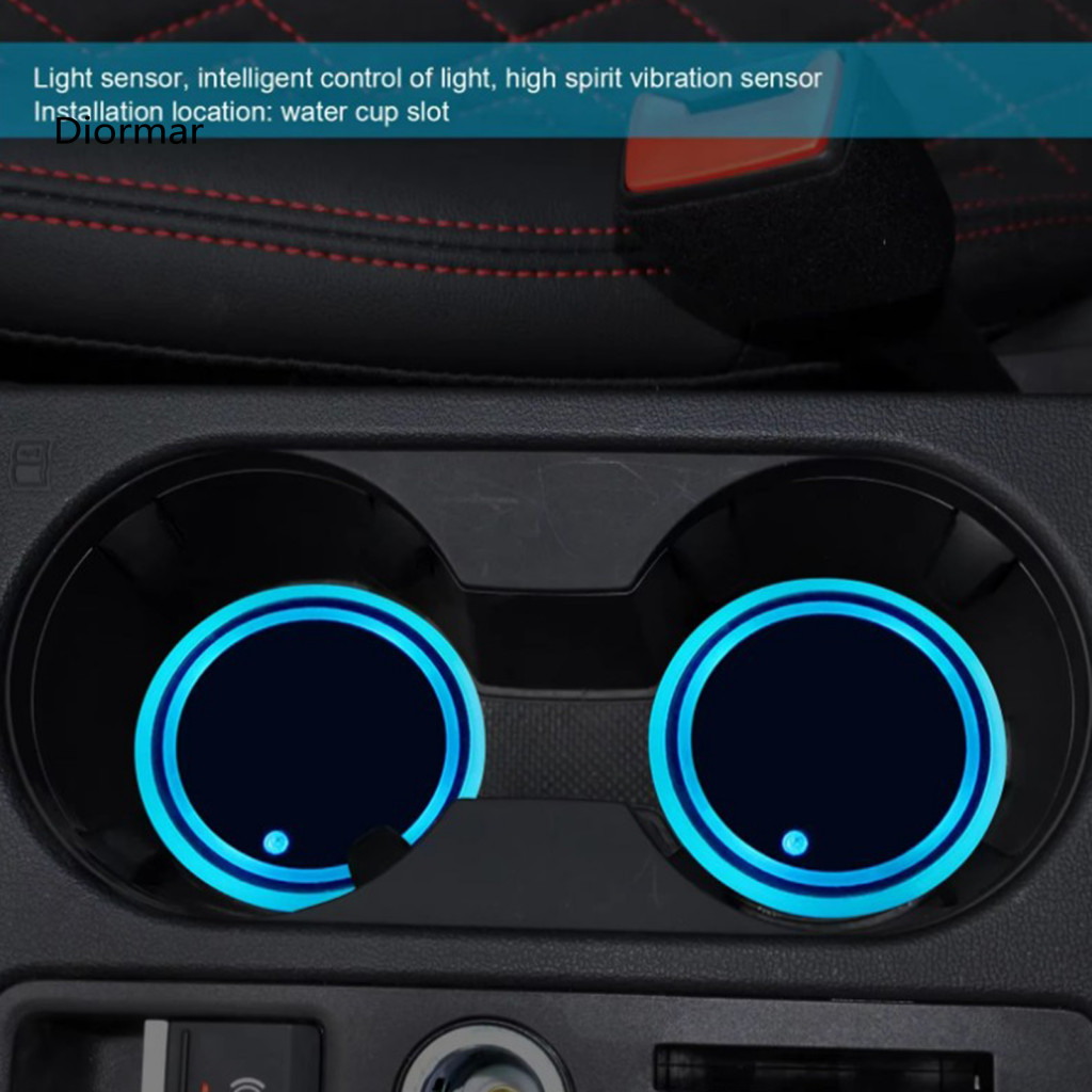 Non-slip Coaster Easy Clean Led Car Cup Holder Light 7 Colors Usb Rechargeable Atmosphere Lamp Colorful for Truck Vehicl