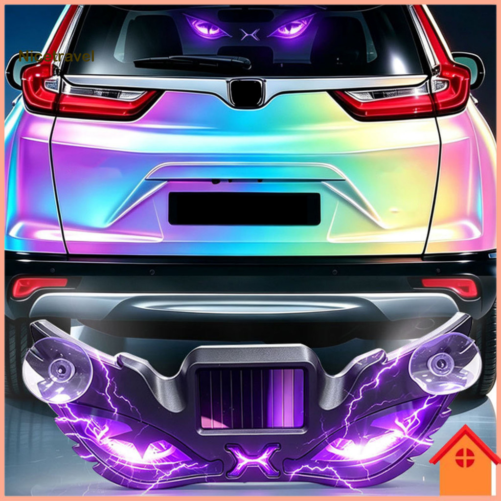 Adjustable Night Driving Light Wireless Neon Glow Lamp for Vehicles Solar Demon Eye Car Usb Rechargeable Dynamic Blinkin