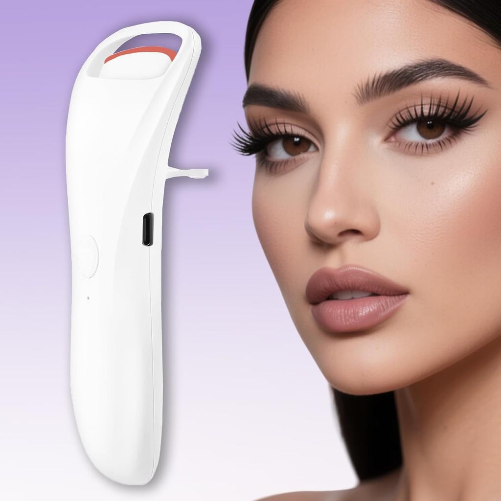 Heated Eyelash Curlers, Rechargeable Electric Eyelash Curler with Dual-Arc Design & 2 Adjustable Temperature - Safe Gent