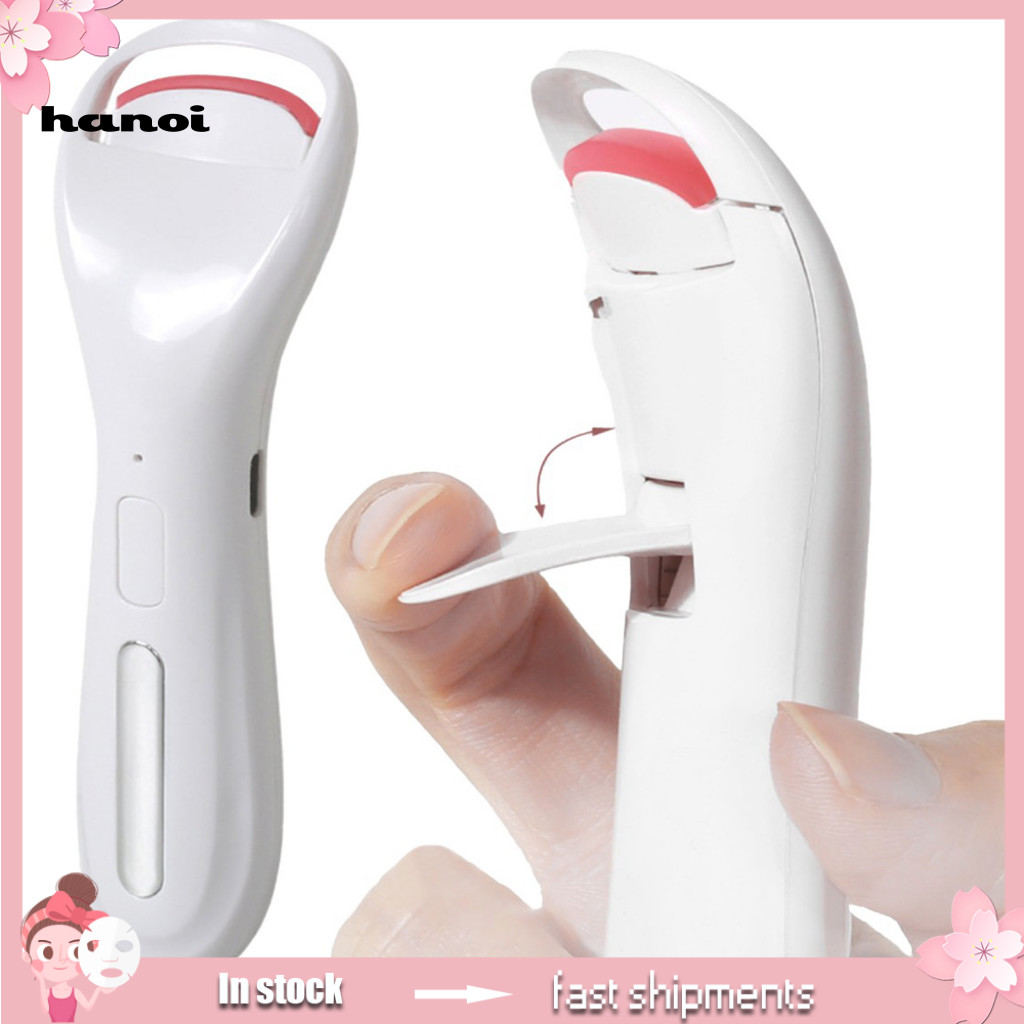 Electric Lash Curler Portable Usb Rechargeable Eyelash with Silicone Pad 2-level Adjustable Temperature for Long-lasting