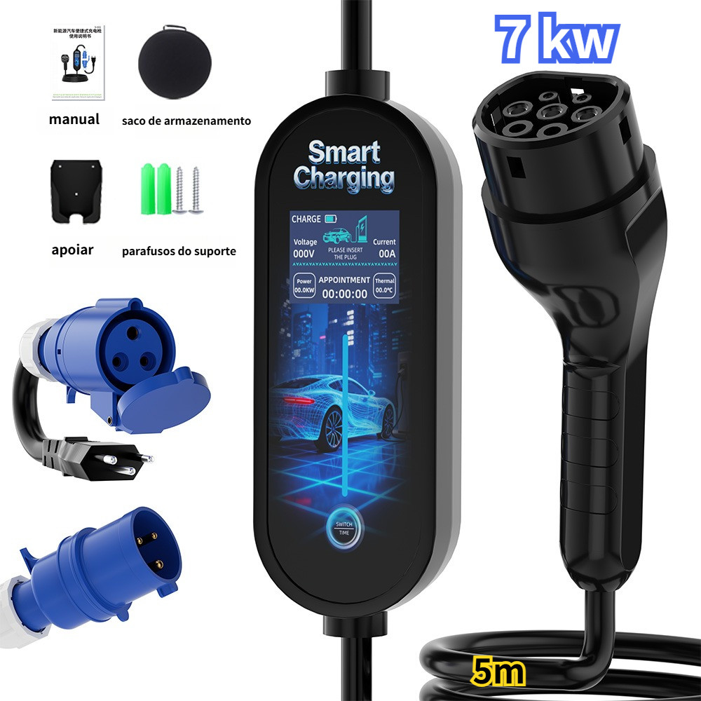 Portable Electric Car Charger 7kw 32a 110v/220v