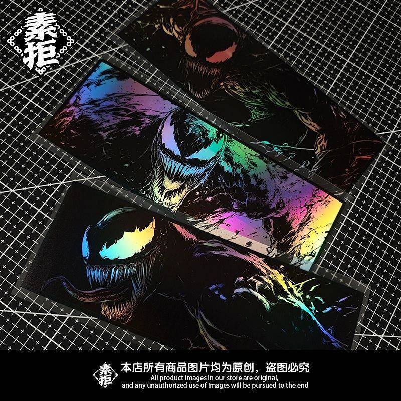 Venom Poison Laser Bumper Stickers Marvel Movie Spider-Man Car Electric Motorcycle Waterproof Decorative Stickers PIFp