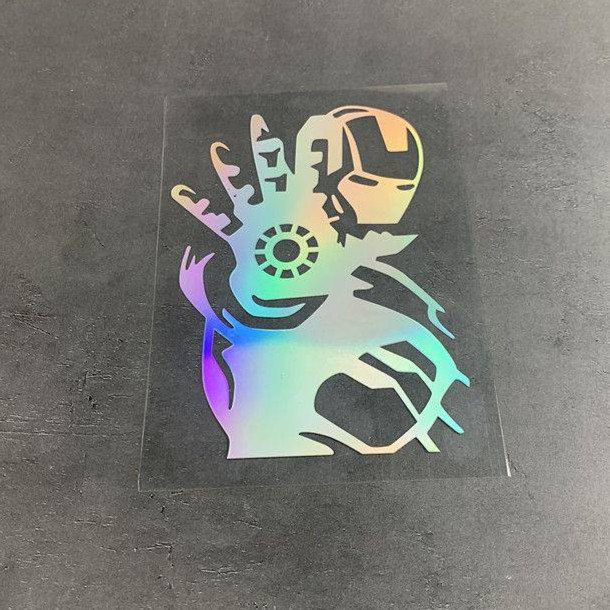 Avengers Iron Man Figure Head Portrait Hollow Car Electric Car Computer Bag Waterproof Reflective Stickers xPc5