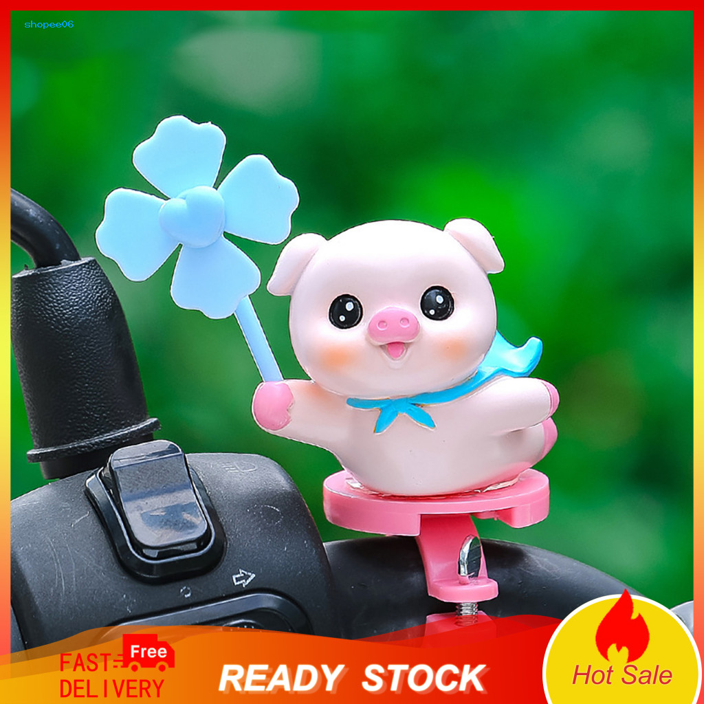 Electric Bike Handlebar Decor Bicycle Windmill Cartoon Car Decoration with Soft Plush Doll Cute Rotary Dashboard Ornamen