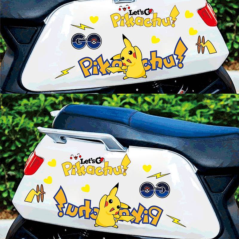 Electric Car Stickers Digital Baby Pikachu Decals Cartoon Cute Motorcycle Film Battery Car Scratch Cover rzY3