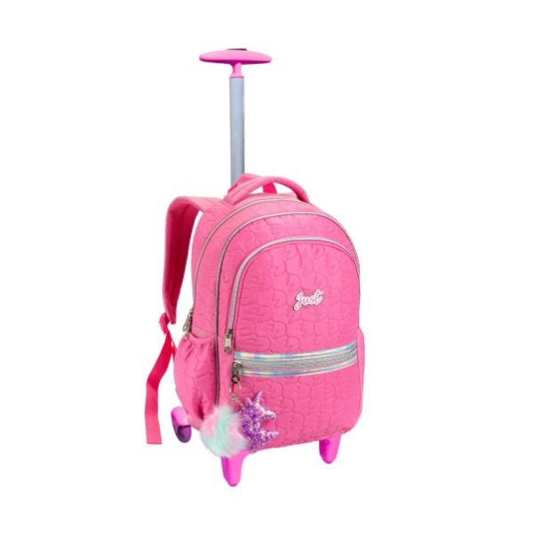 Mochila Rodinha Juvenil Menina Pom Pom Unicórnio Fast Bag