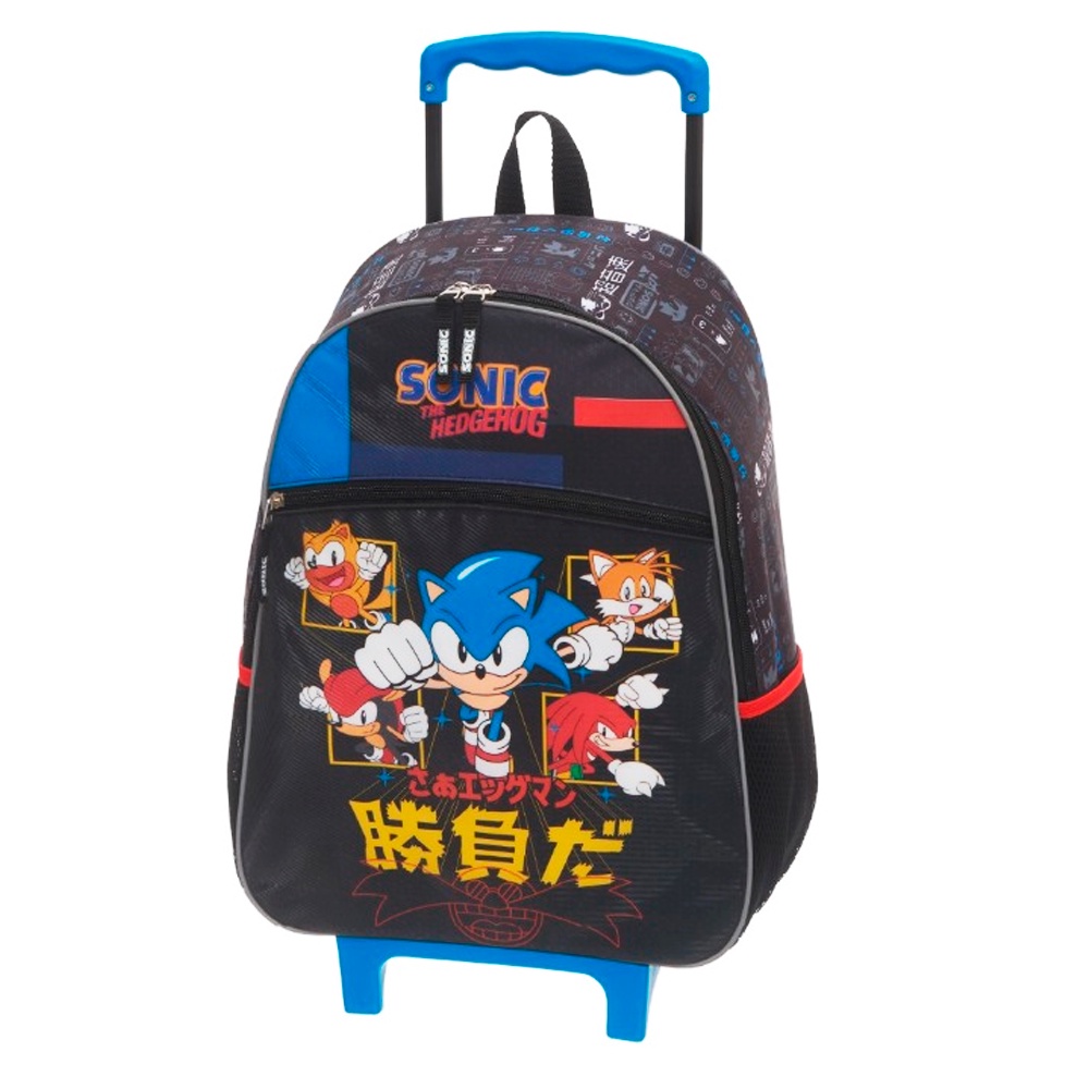 Mochila de Rodinhas Escolar Sonic Go Fast Preto - Pacific
