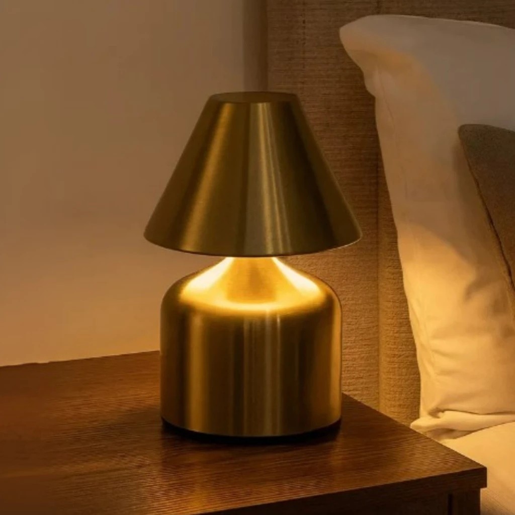 Mini Luminária LED Clarear Dourada Luzes Criança Escuro Abajur Lanterna Acessórios Quarto Aparelho