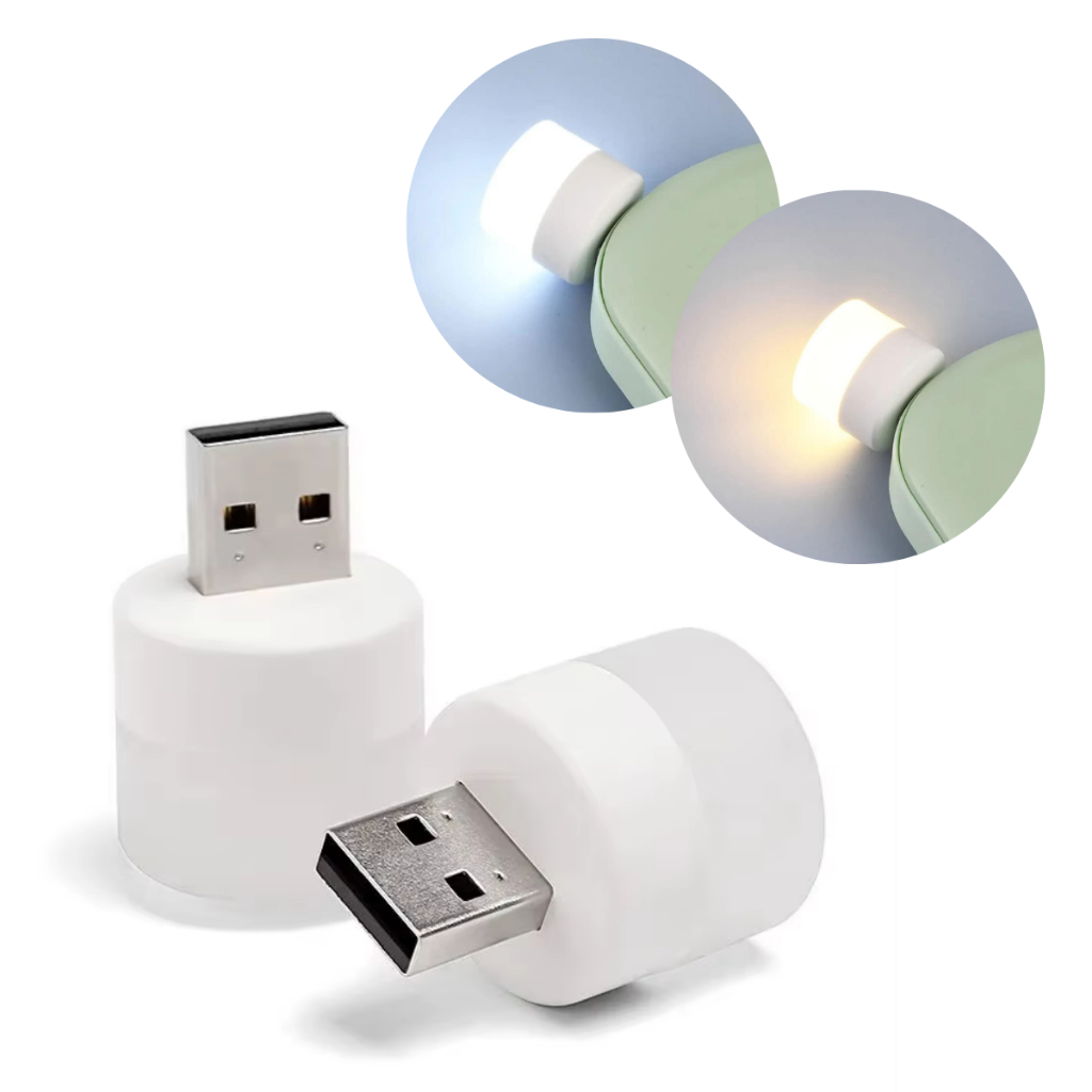 1 Un Mini Luminária USB LED Cor Fria Ou Quente Leitura Noturna Notebook Powerbank