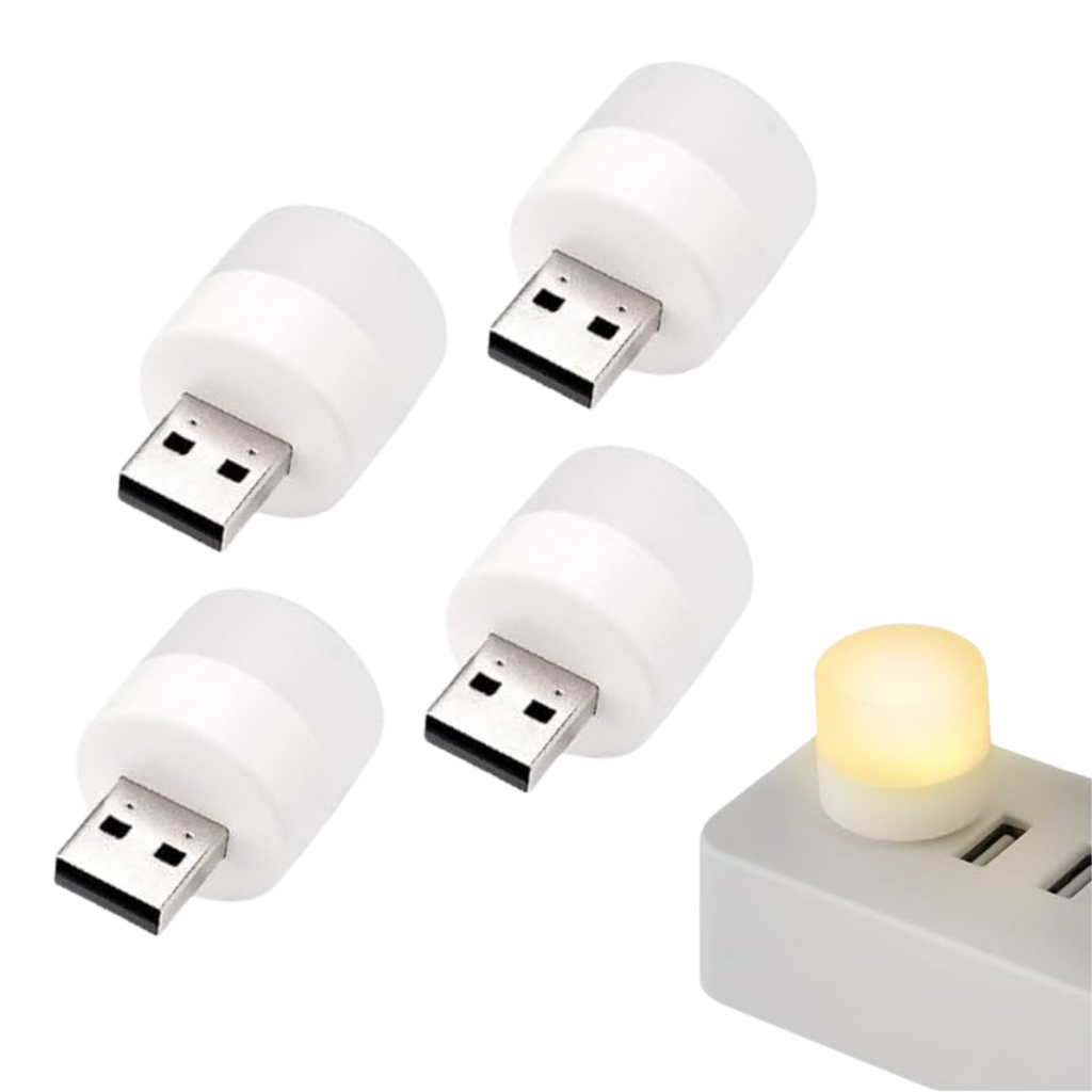 1 Mini Luminária Abajur Lâmpada USB Portátil Ideal Para Leitura Noturna Notebook Powerbank