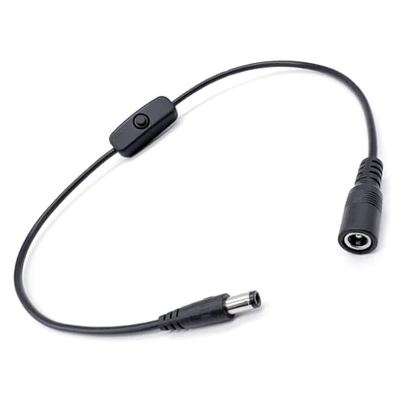 Cabo De Alimentação Fêmea Para Macho DC5521 Com Interruptores Oscilantes Fácil Controle De Monitores LED E Câmera De Ace