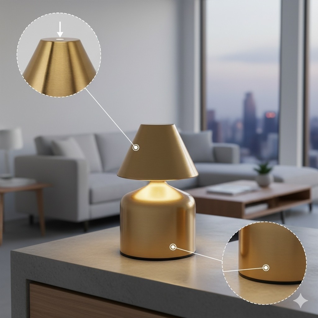 Mini Luminária Abajur Estudo Leitura Luz Clarear Dourada Lâmpada Presente Criança Dormir