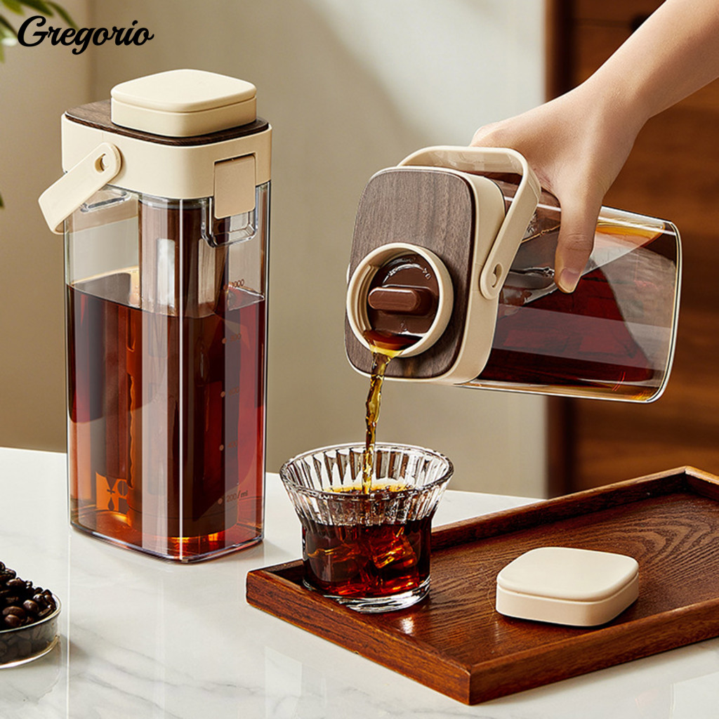 Portable Brew Pitcher Coffee Pot Maker 1000ml Heat Resistant Iced Tea with Lid Fridge-friendly for Home Easy-to-use