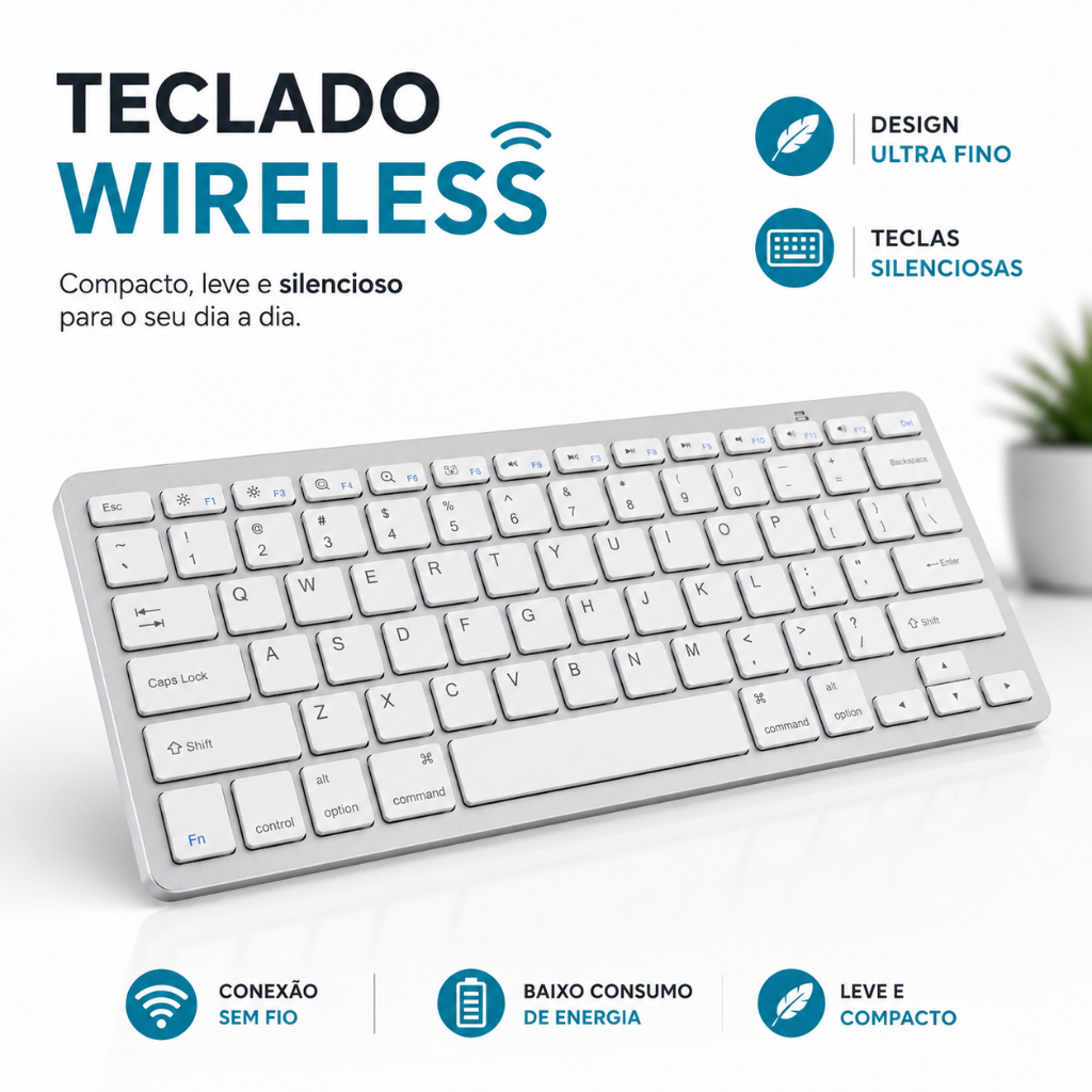 Teclado Bluetooth Ergonômico Macio Portátil Wireless Lehmox