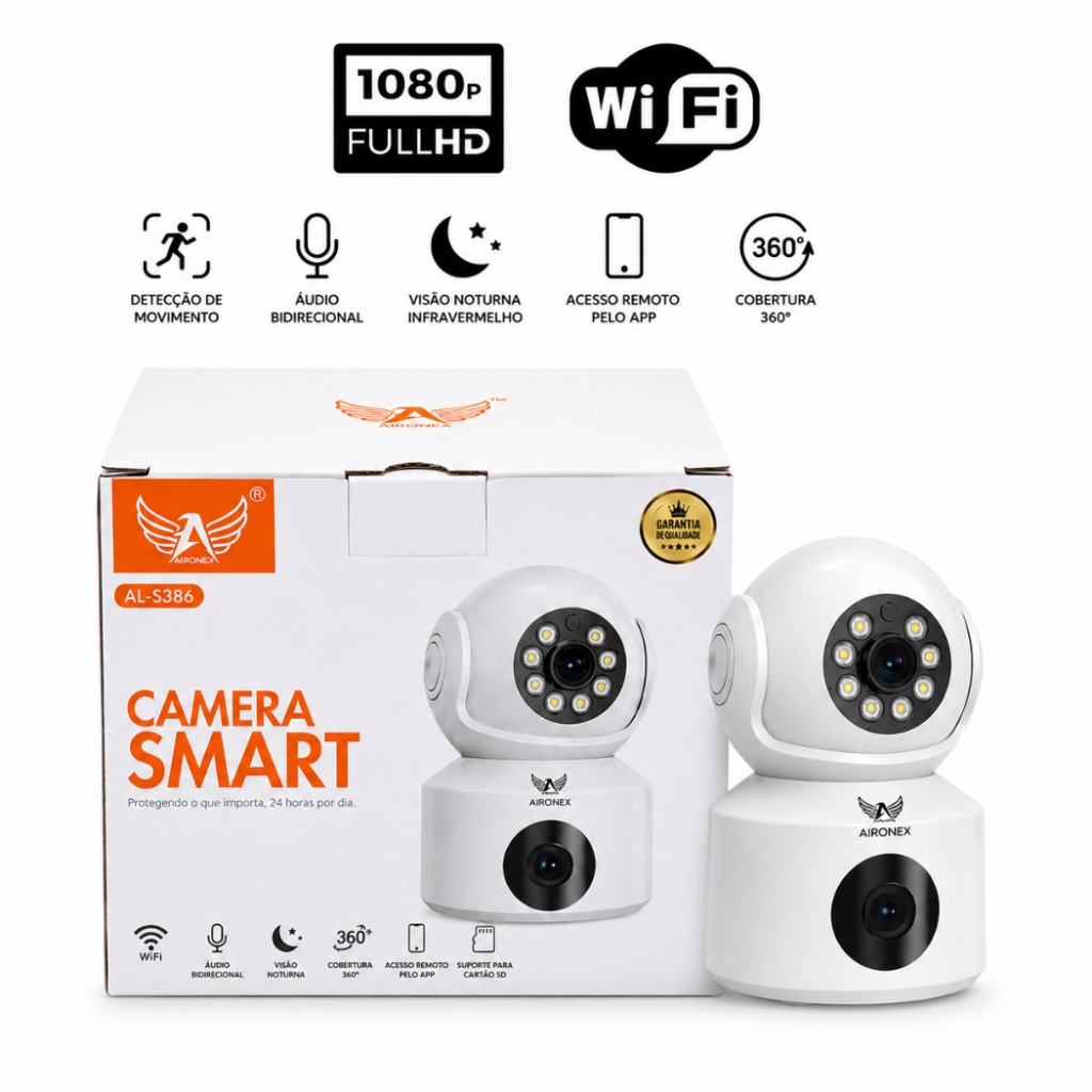 Camera De Segurança Smart Wifi HD1080P Visão Noturna Sensor Movimento