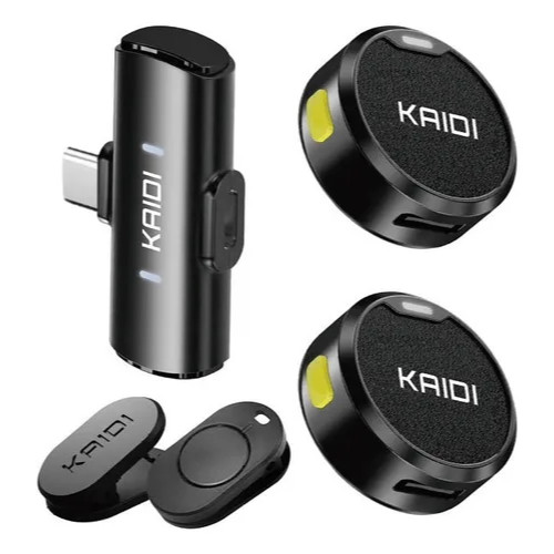 Microfone Duplo Kaidi Kmf4-c Wireless Usb-c Para Smartphones