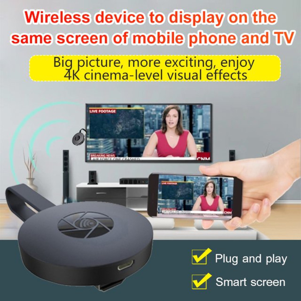 [Conexão Instantânea] Wireless HDMI Screen Mirroring Adapter / Espelhamento/HDMI/Smartphone//Projetor/G2