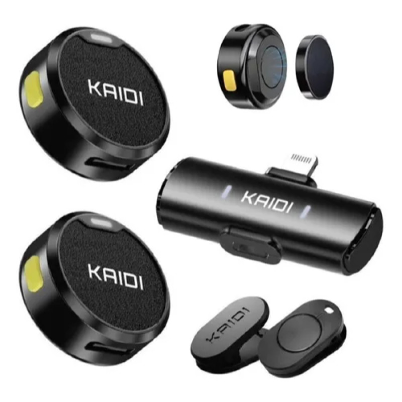 Microfone Duplo Kaidi Kmf4-c Wireless Usb-c Para Smartphones Iphone