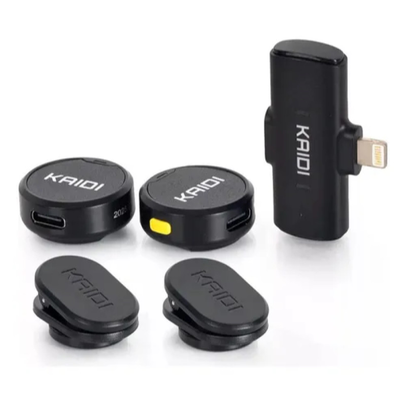 Microfone Duplo Kaidi Kmf4-c Wireless Usb-c Para Smartphones Iphone