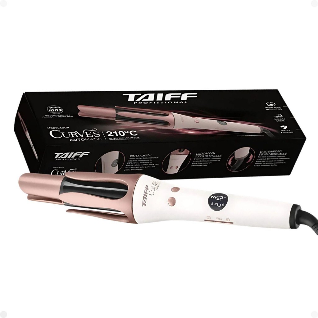 Modelador Automático Taiff Curves Automatic 210°c Rose 32mm Bivolt
