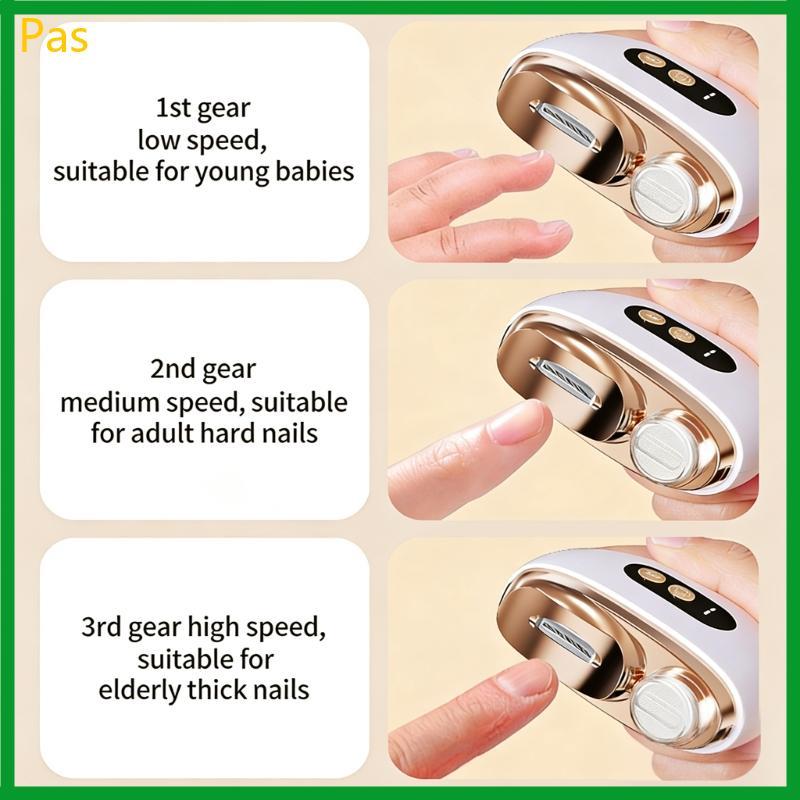 Automatic Nail Collection Polidor Elétrico Função Polimento Alça Ergonômica Três Configurações