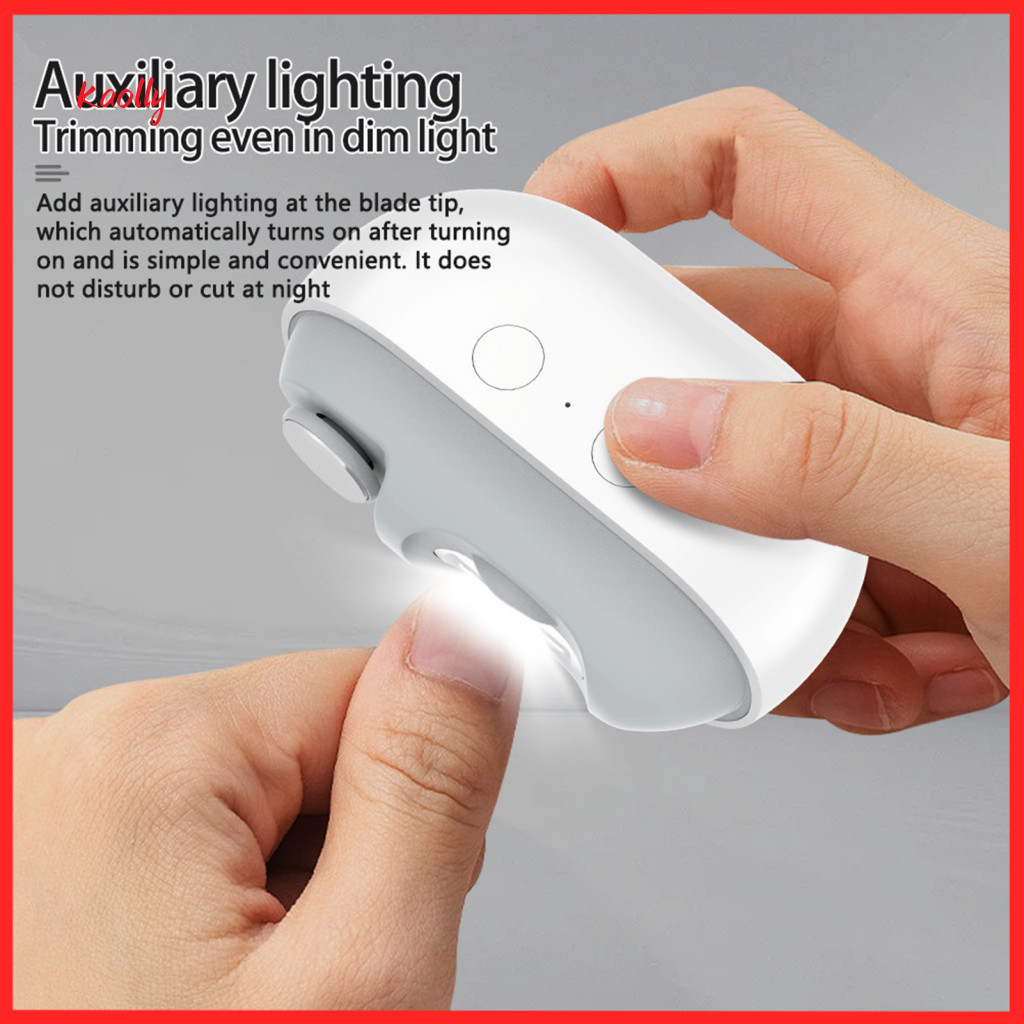 2pcs Electric Nail Trimmer Polisher 3-in-1 Portable Automatic Rechargeable Clipper with Led Light for Kids Adults Senior