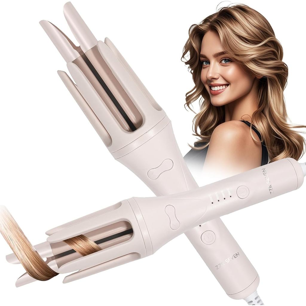 Automatic Curling Iron, 1.25 Inch Hair Curler | with 4 Temp. Options, 10S Fast Heating, Anti-Scald-Tangle for Long Hair,