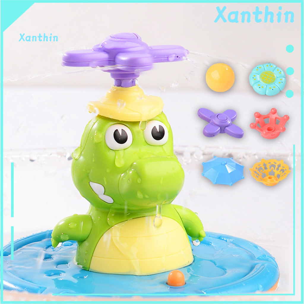 Bathing Toys for Toddlers Automatic Spraying Crocodile Bath Toy with Led Light Rotating Shower Head – Fun Bathtub Foun