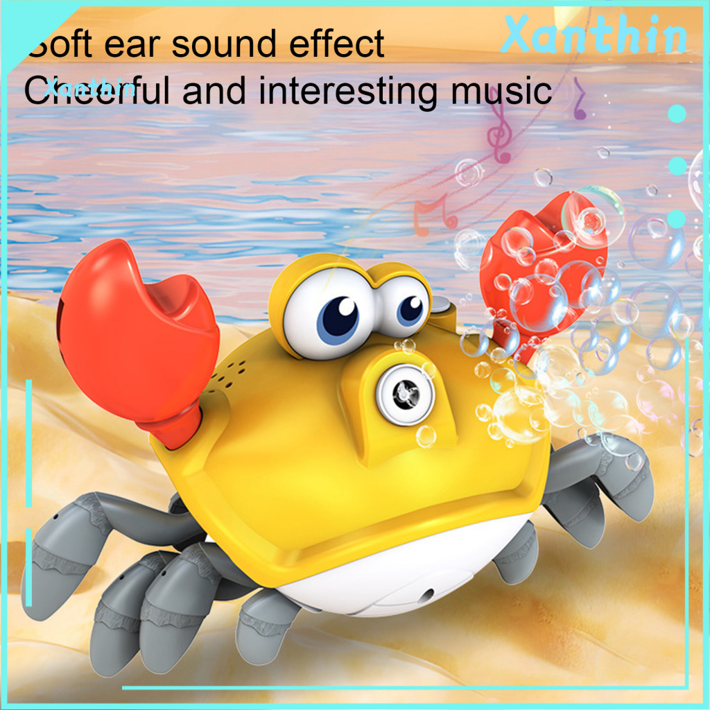 Crab-shaped Bubble Blower Machine for Kids Walking Crab with Led Lights Music – Automatic Electric Outdoor Fun for for