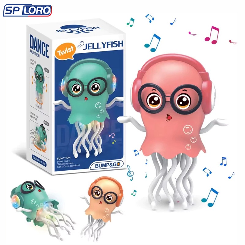 Dancing Octopus Musical Toy With Led Light Battery Included Automatic Crawling Children's Gift