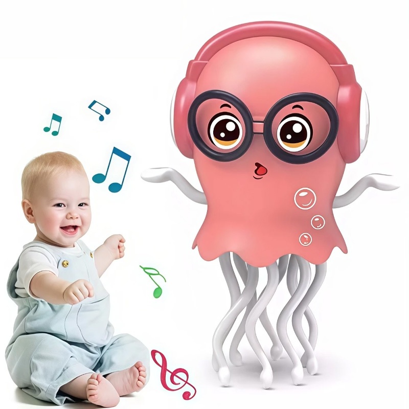 Dancing Octopus Musical Toy With Led Light Battery Included Automatic Crawling Children's Gift