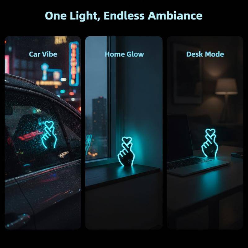 Chuaniaji Interior Do Carro LED Decoração Atmosfera Luz Movido A Energia Solar Gesto Detecção Lâmpada Ambiente Automátic