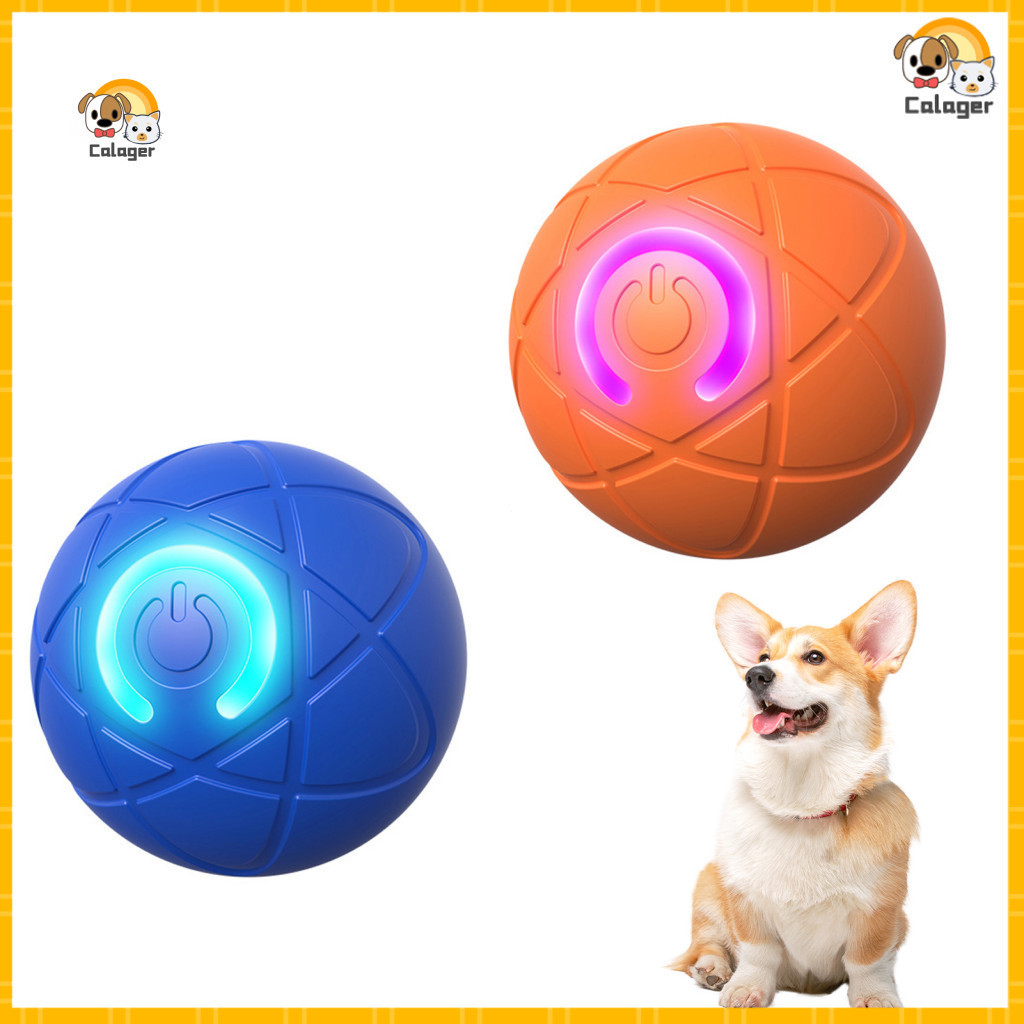 Interactive Vibrating Dog Toy Bite-resistant 1Pc/2Pcs USB Rechargeable Rolling Pet Ball with LED Light – Automatic Mov