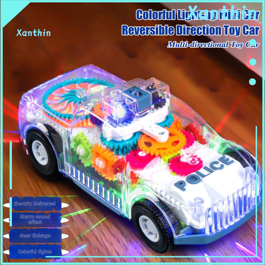 Automatic Direction-changing Toy Car Fun Chasing Mini Light Up with Spinning Gears Colorful Led Lights Universal Wheels