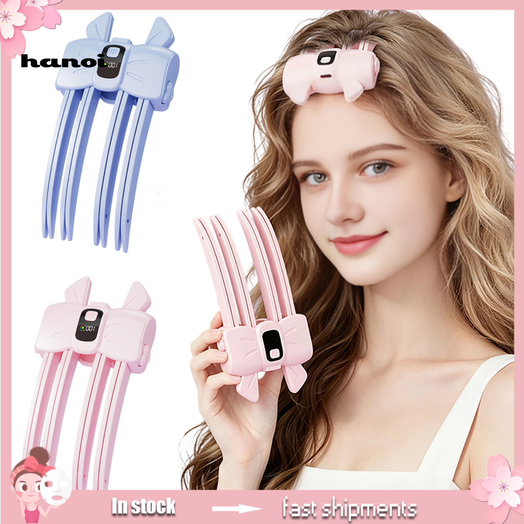 Electric Hair Volume Styler Volumizing Clip Root Lift with Lcd Display Wireless Tool for Bangs Fine 2 Adjustable for Eas