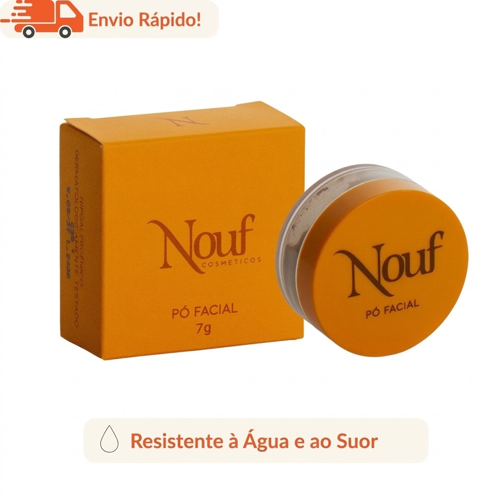 Pó Facial Mini 7g Nouf Efeito Blur Vegano Resistente À Água Longa Duração Dispensa Blindagem