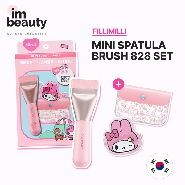 [Fillimilli] Mini Pincel Espátula 828 Conjunto Especial (Escova + Puff + Bolsa)