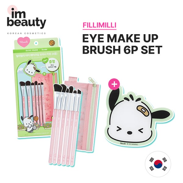 Kit De Pincéis De Maquiagem Para Olhos Fillimilli 6P Edição Especial (6 + Mini Espelho)