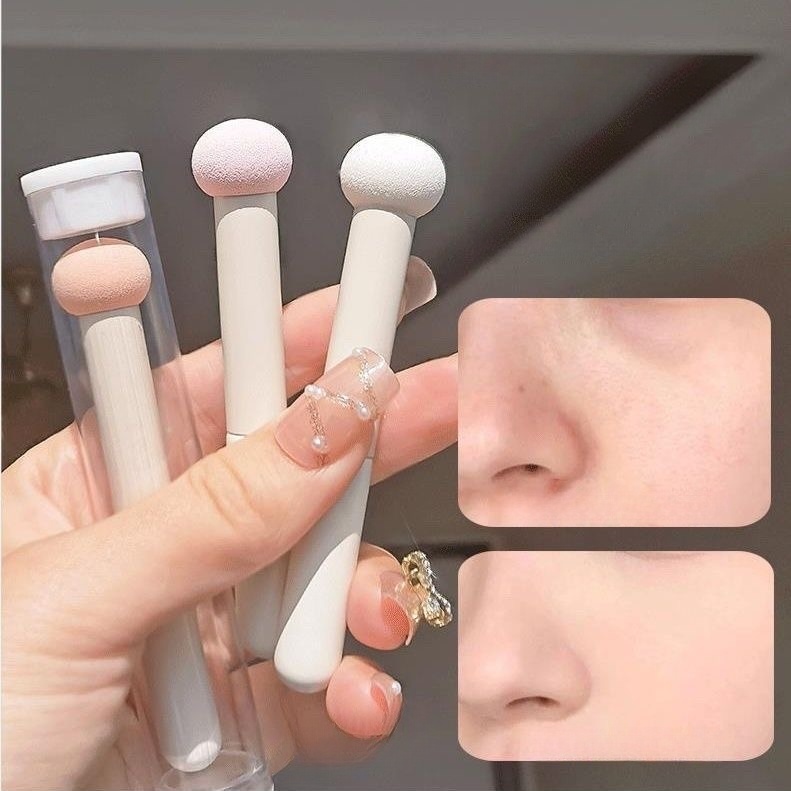Pincel Corretivo De Esponja De Cabeça De Cogumelo-Cobre Olheiras E Marcas De Acne , Mini Portátil