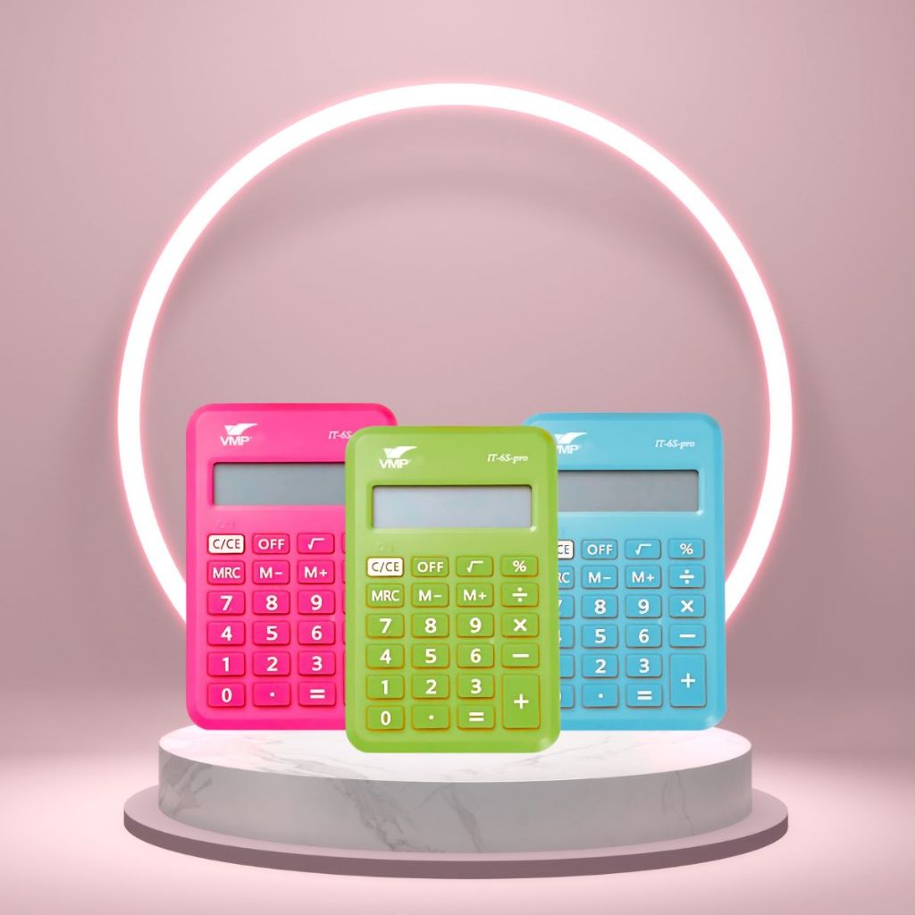 Calculadora de Bolso 8 Dígitos Neon Escritório Teclado Pequena Compacta Portátil