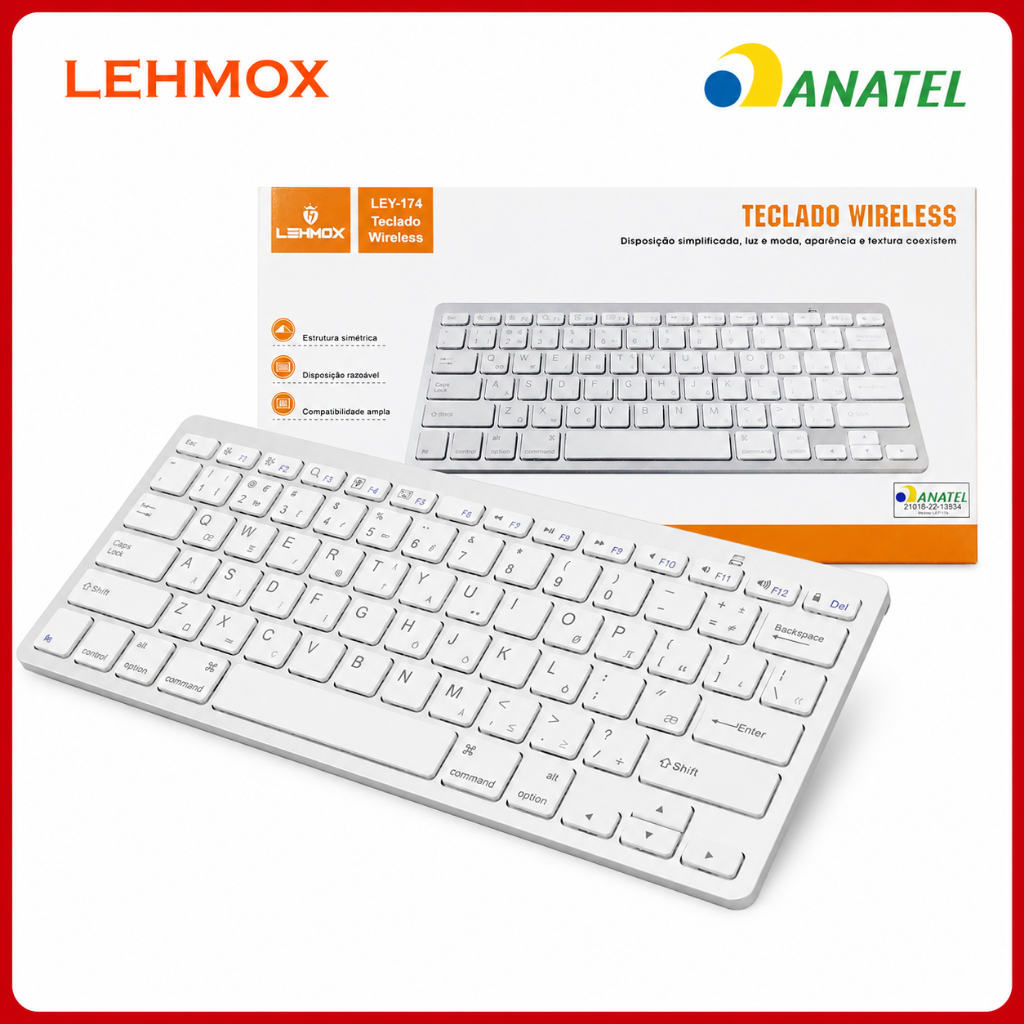 Teclado Sem Fio Bluetooth Portátil Universal Original Lehmox