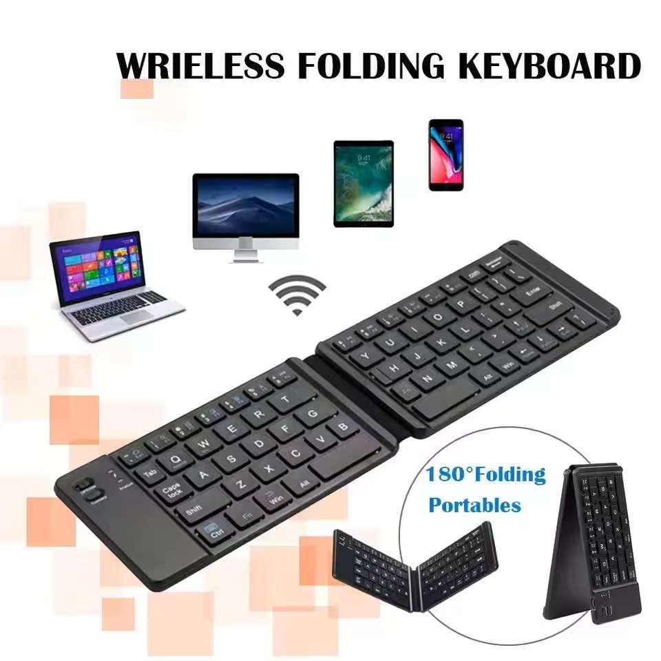 B033 Mini Teclado Bluetooth Portátil Sem Fio Dobrável Com Touchpad Para Windows Android Ios Huawei Phone iPad