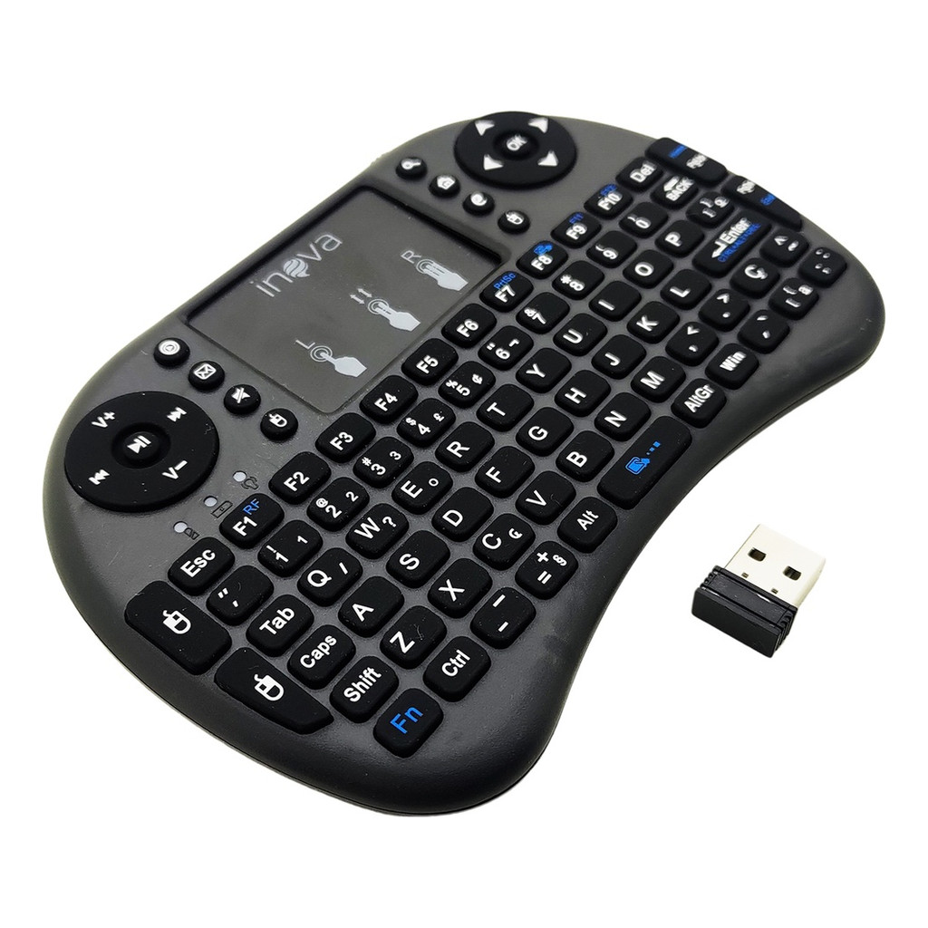 Mini Teclado Portátil Controle Sem Fio Wireless Com Led Rgb