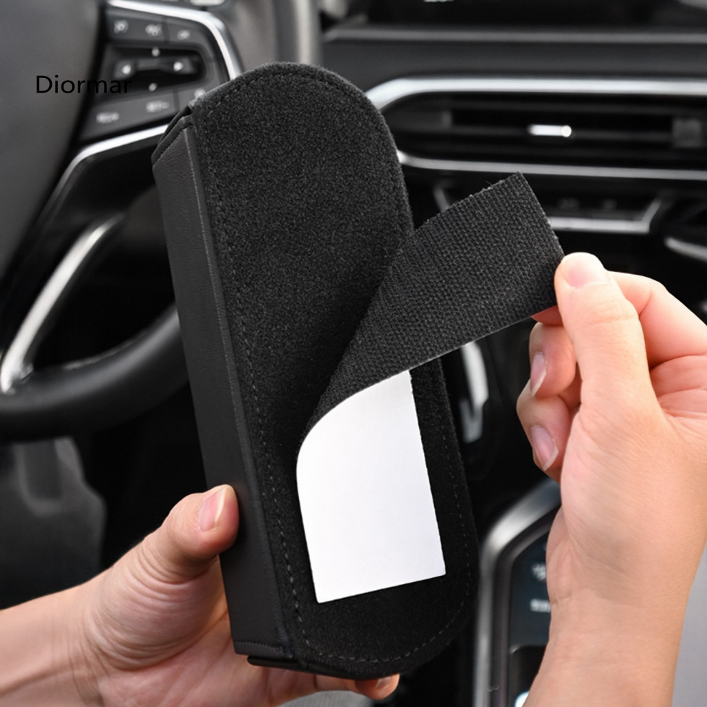 Durable Leather Car Box Storage with Magnetic Closure Anti-falling Hook Loop Organizer for Sun Visor or Seat Back – Mu